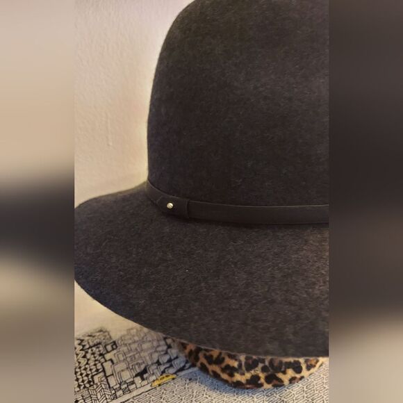 Banana Republic Wool Fedora Hat Dark Grey - Picture 3 of 7